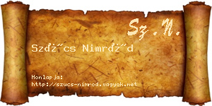 Szűcs Nimród névjegykártya