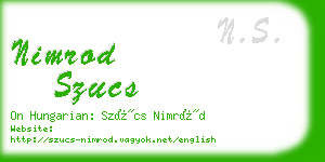 nimrod szucs business card